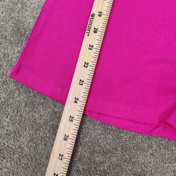 MyStyle Women's Stretch Tee Size M Pink Cotton Barbiecore Summer Resortwear Chic - Picture 7 of 7